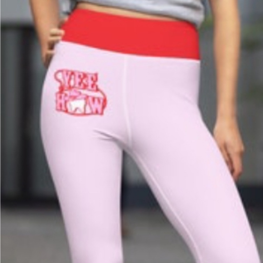 Red and Pink Yee Haw Leggings